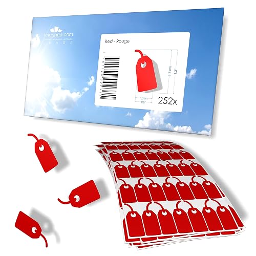 252 étiquettes autocollantes rouges pour l'affichage de prix ou  — imaggge.com