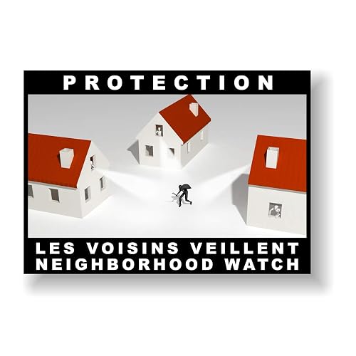 Lot de 10 Autocollants rectangulaires Protection Les voisins vei — imaggge.com