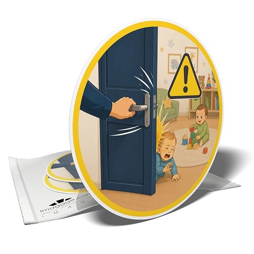 Lot de 3 Autocollants "Attention en ouvrant la porte — imaggge.com