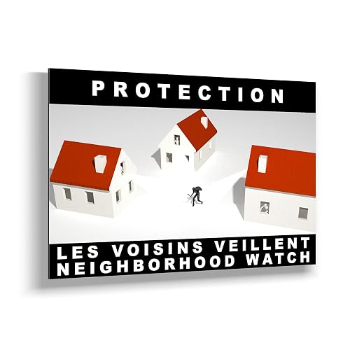 Panneau rigide rectangulaire Protection Les voisins veillent — imaggge.com