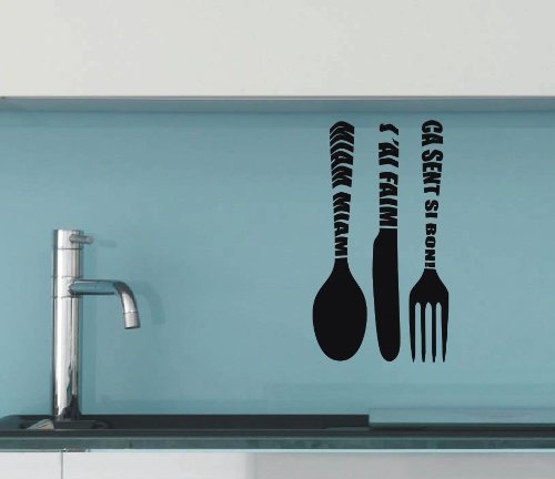 Sticker Mural 3 Couverts Cuisine — imaggge.com
